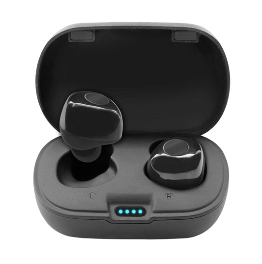 SENTRY OSE Dot Bluetooth Wireless Earbuds, Active Noise Canceling, -20 dB Sound Reduction, Charging Case, Up to 18 Hours Playtime, Button Audio Controls, Built-in Microphone, USB C Cable, Black